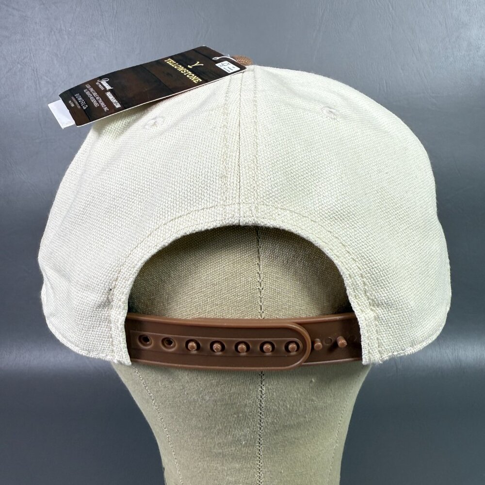 Yellowstone Ranch Hat Snapback Rope Brim Tan Brown Cowboy Paramount TV NWT *READ - Picture 5 of 12